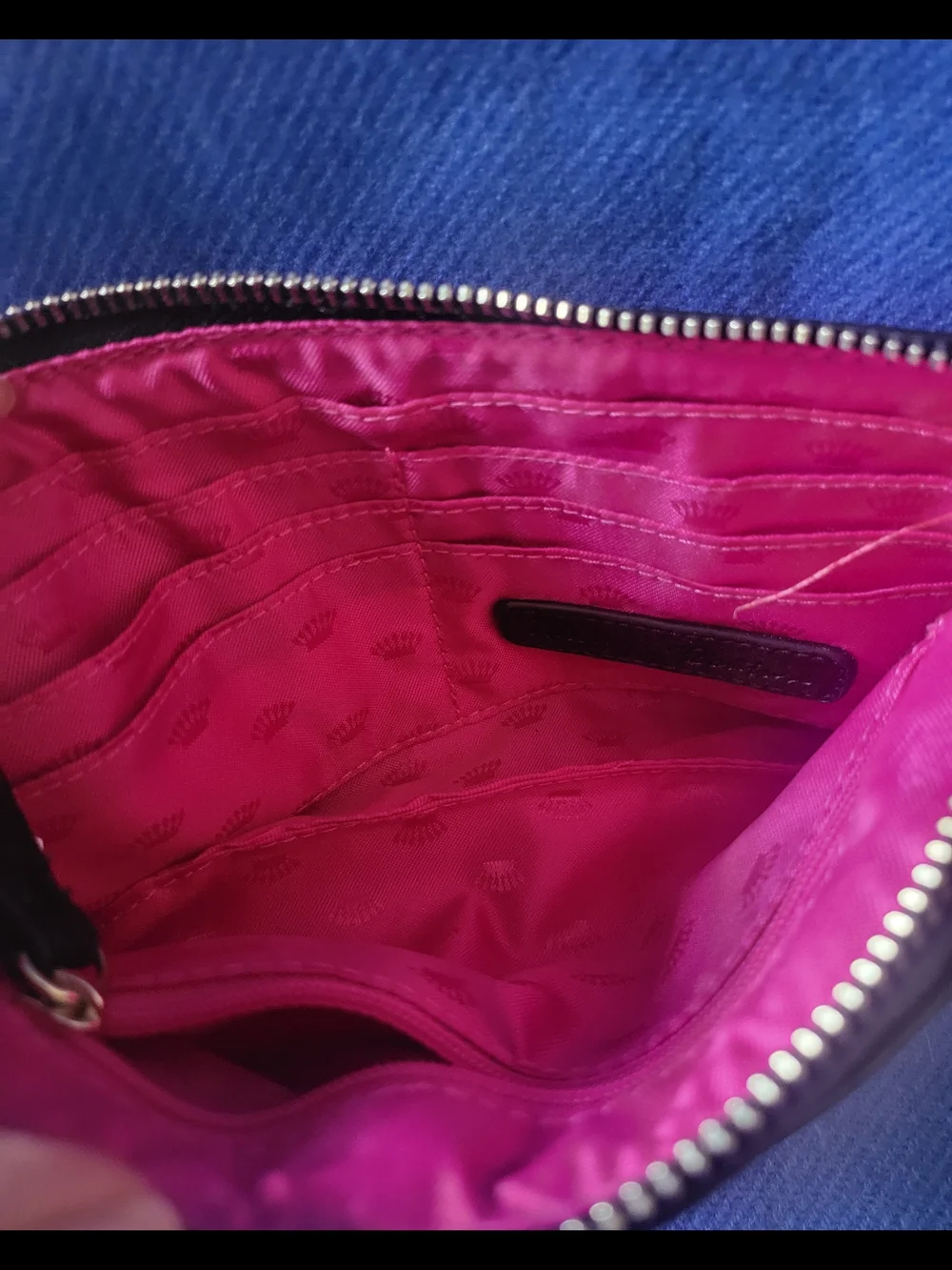 Juicy Couture Black Pleated Wristlet Clutch